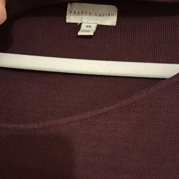 Pretty Lavish Shani Cut Out Knit Dress in burgundy - Picture 8 of 11